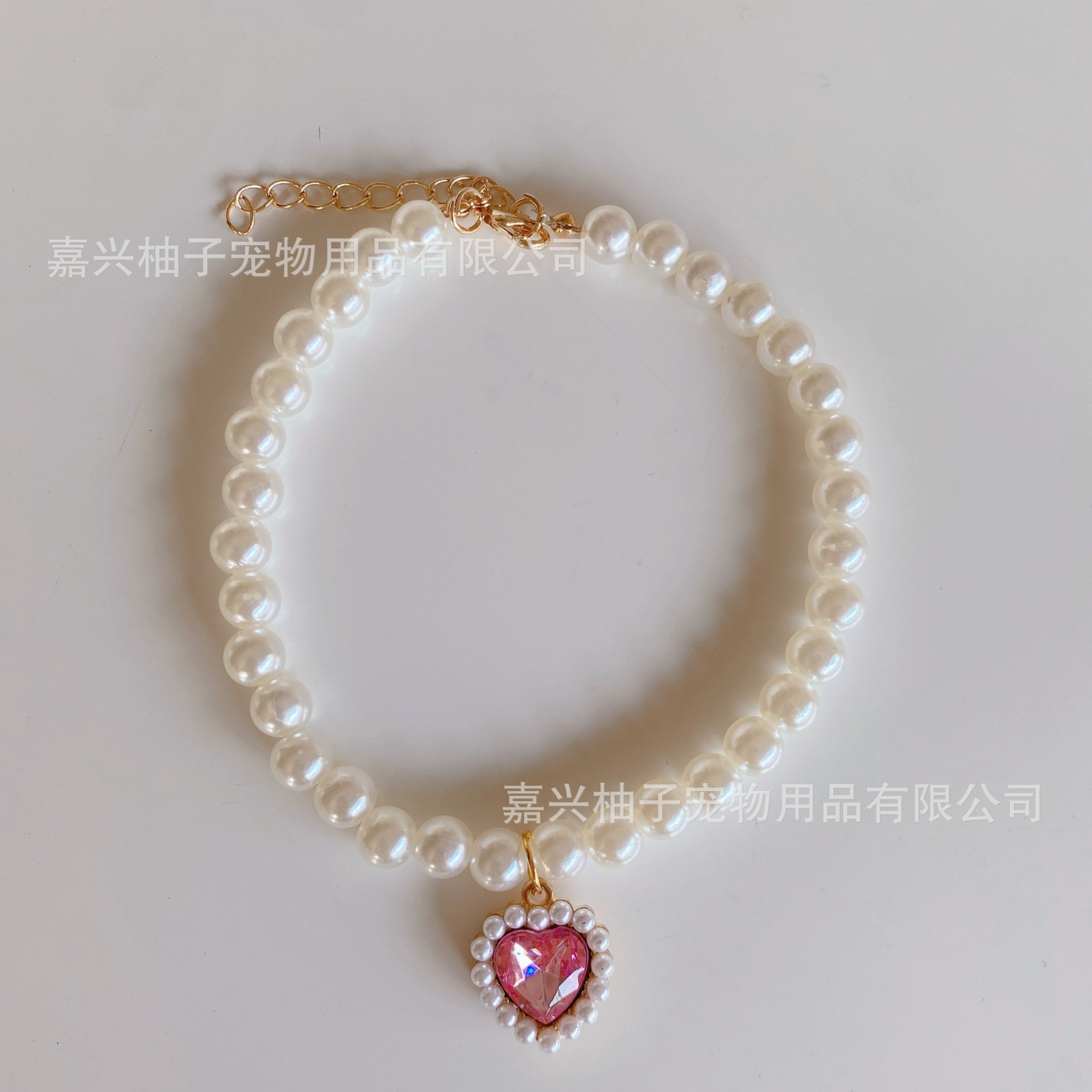 Wholesale of pet pearl necklaces, cat collars, puppy heart crystal pendants, teddy neck cute decorations pic 6