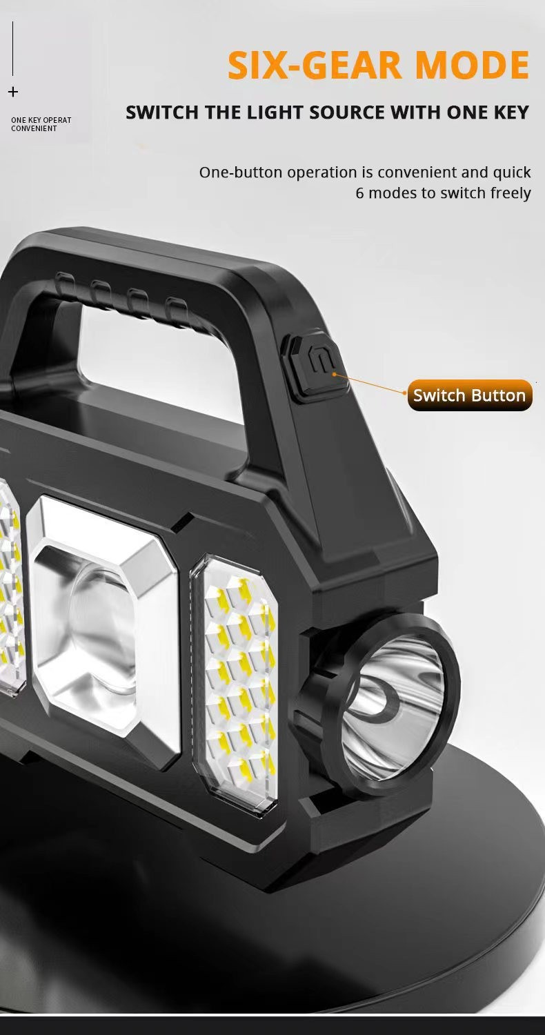 New cross-border LED multi-functional solar charging portable lamp, strong outdoor high-power ultra-bright long-range camping pic 10