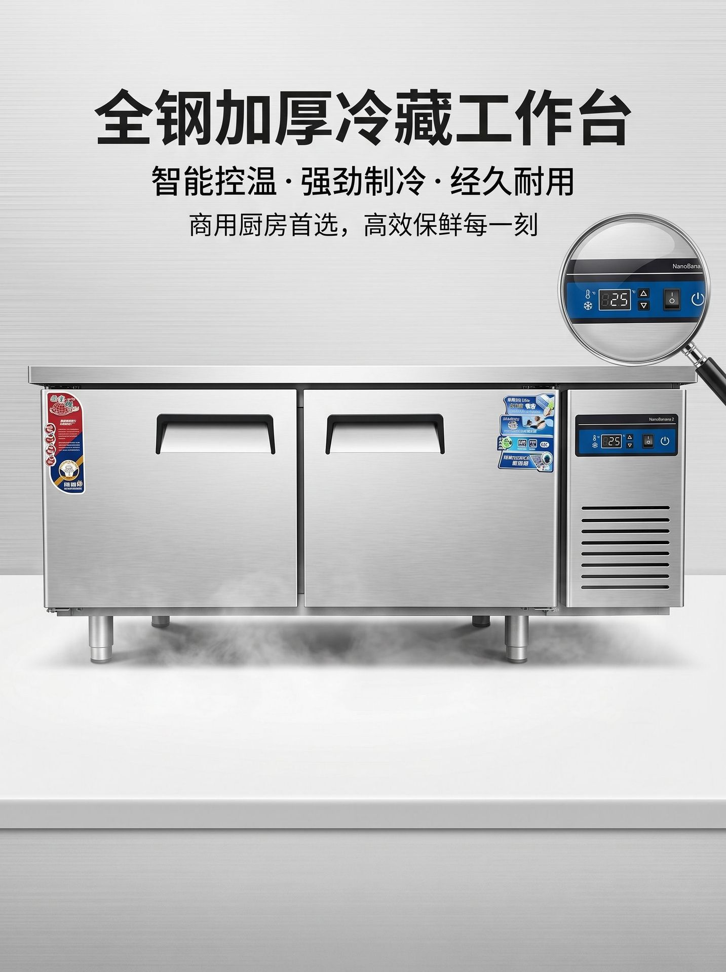 Commercial refrigeration workbench, stainless steel flat cold operation table, refrigerator, freezer and fresh-keeping cabinet, kitchen commercial ice cabinet manufacturer pic 4