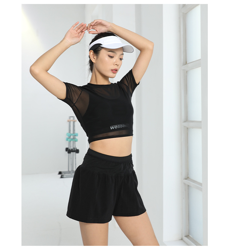 假两件短裤三分女夏季防走光速干高腰紧身运动短裤休闲跑团队服女详情10