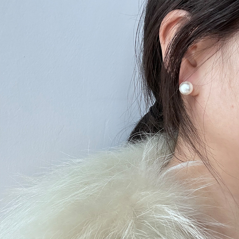 Swarovski pearl Stud earrings s925 sterling silver domestic crystal bead earrings are selling well, the same style as celebrities and versatile for women E8691 pic 3