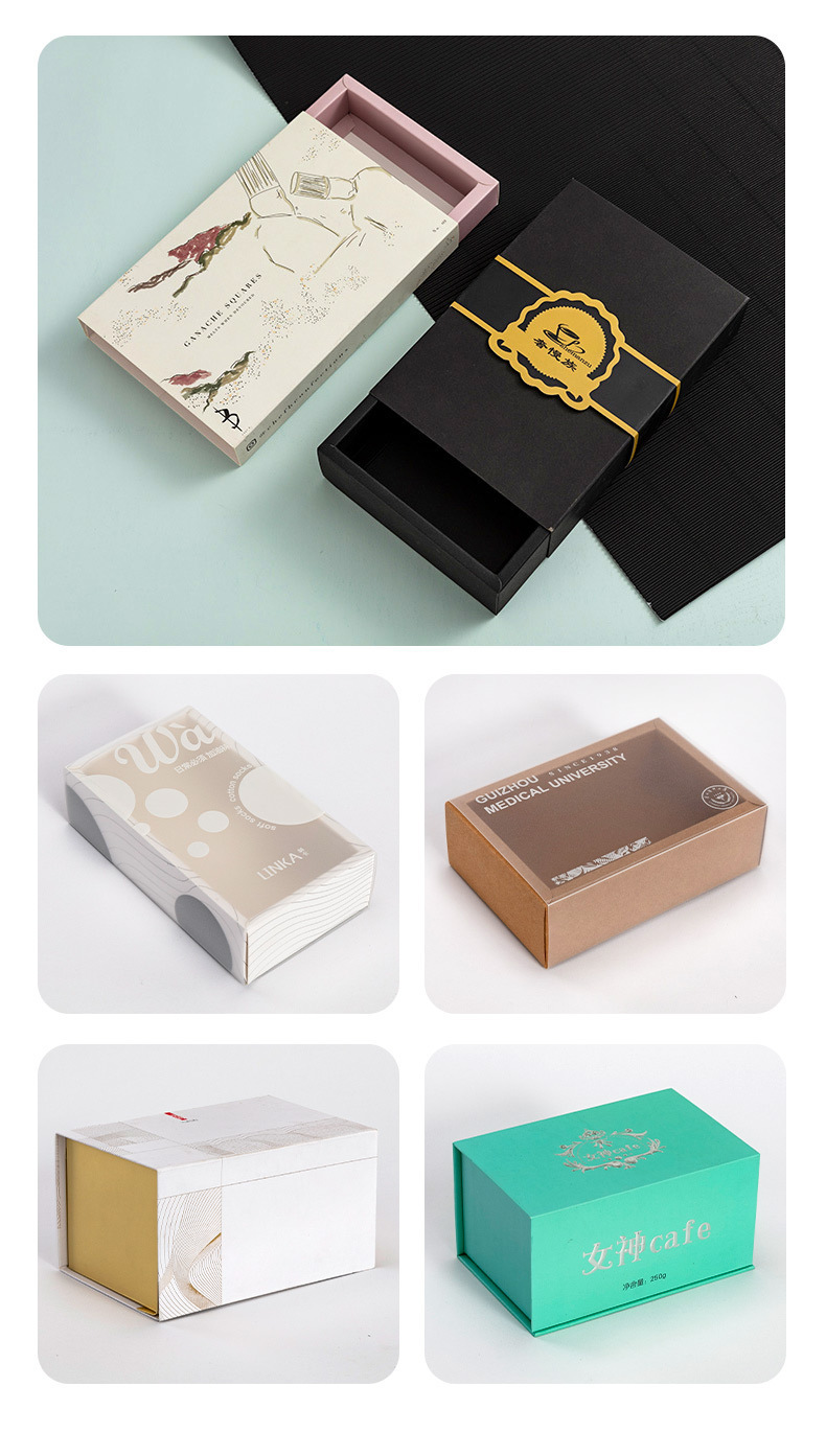 Custom-made folding kraft paper boxes, drawer boxes, universal transparent frosted tea mooncake gift boxes, packaging boxes pic 16