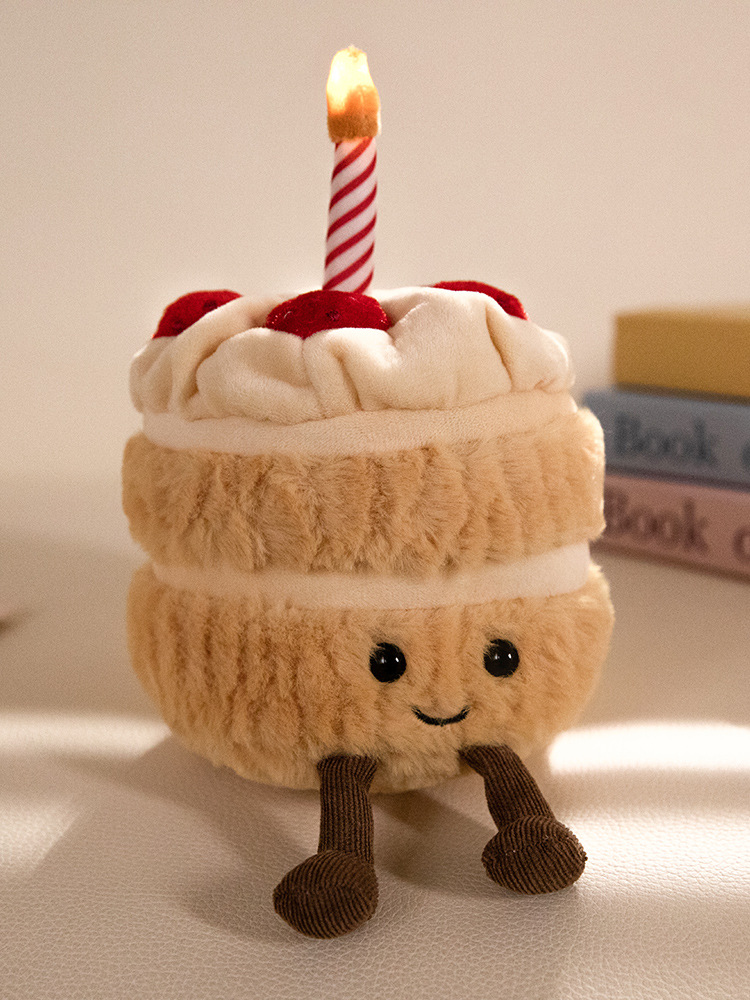 Jellycat趣味彩虹生日蛋糕毛绒玩具节日礼物假蛋糕可唱生日歌玩偶详情17