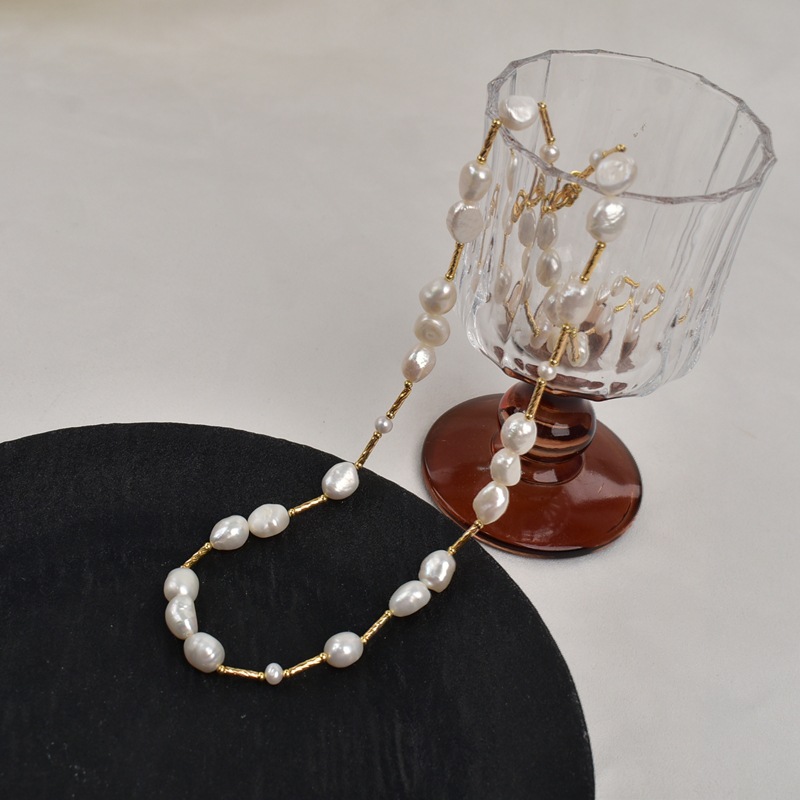 70cm autumn and winter outfit: Natural freshwater pearl sweater chain, Baroque irregular pearl necklace, long neck chain pic 9