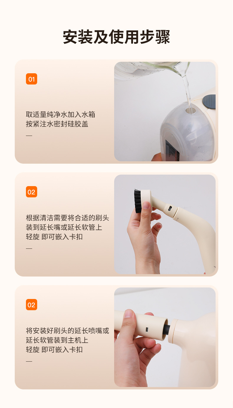 新款高温高压蒸汽清洁机家用小型厨房空调家电油烟机清洗机清洁器详情17