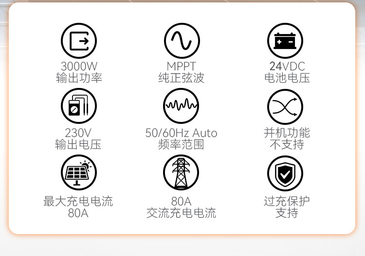 The 3000W24V solar off-grid inverter 80A reverse control integrated machine solarinverter is a cross-border bestseller pic 3