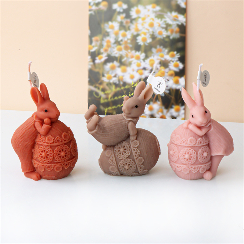 Cross-border Easter cute rabbit-shaped silicone mold DIY resin resin gypsum scented candle decoration pic 10
