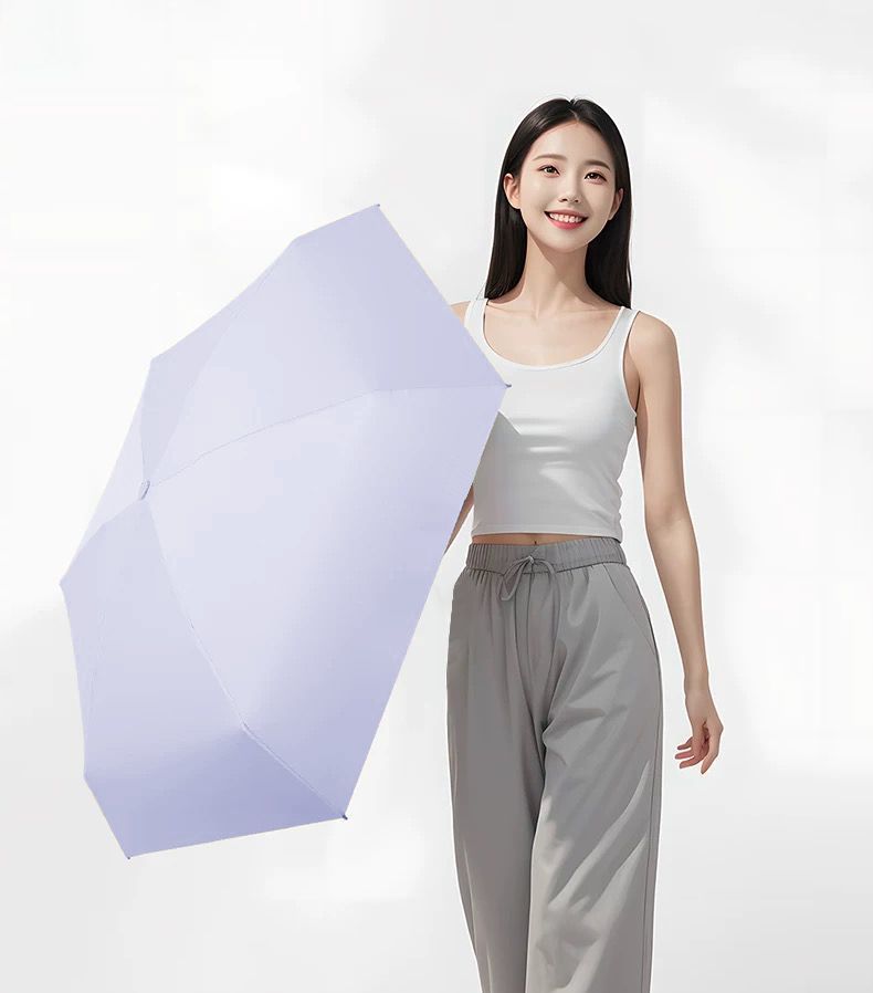 防晒五折伞胶囊伞遮阳伞女士高级感黑胶伞晴雨两用太阳迷你超轻伞详情9
