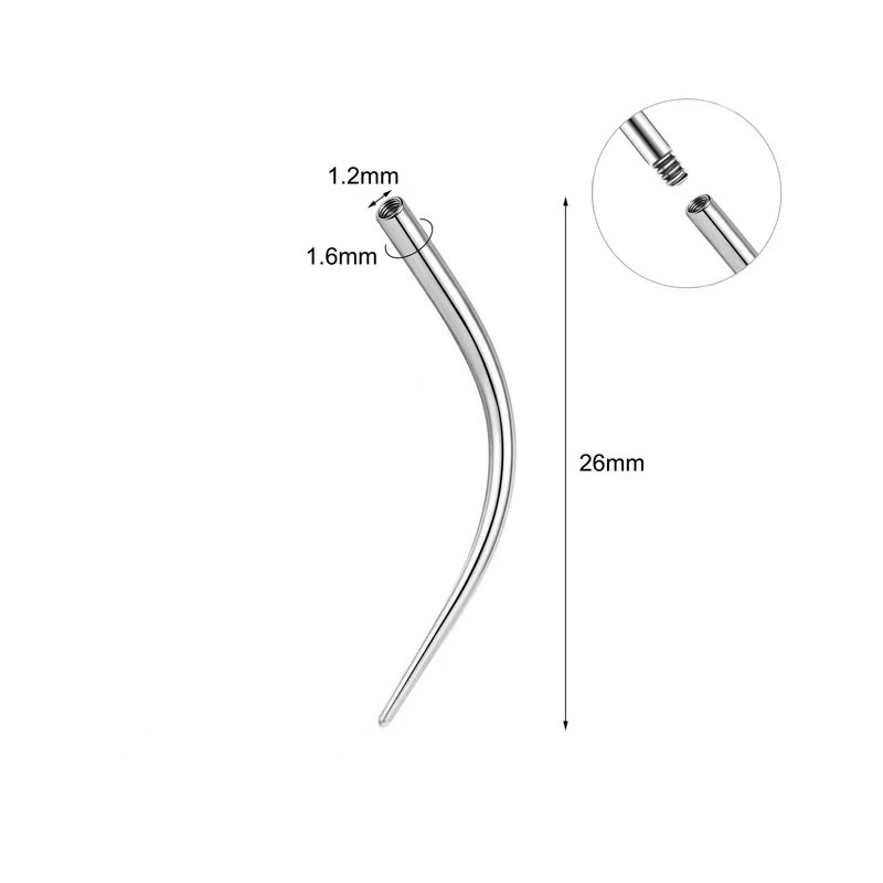 穿孔辅助引导针纹身螺纹杆肚脐钉接引针唇钉换钉引导针批发现详情6