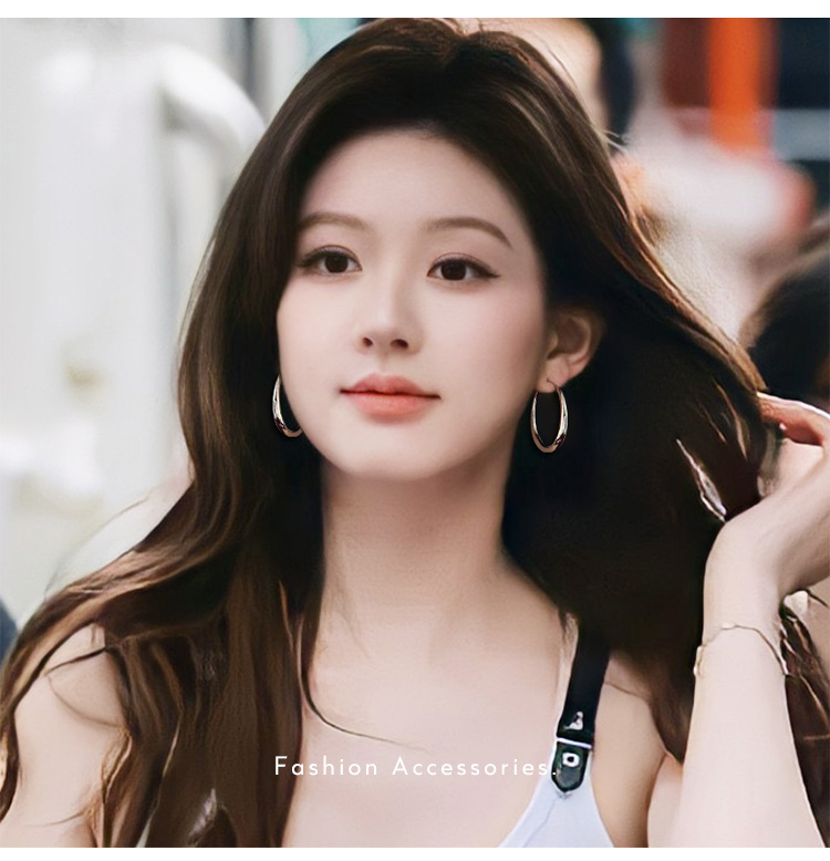 大圆圈螺旋耳夹女款2024新款爆款素圈高级感无耳洞耳环方圆脸耳饰详情25