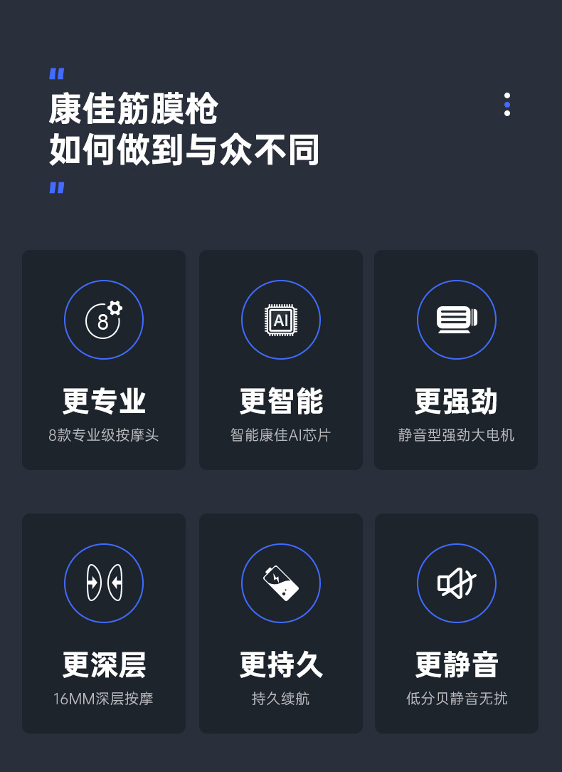 康佳新款筋膜枪按摩器全身肌肉放松按摩枪多挡位智能电动颈膜枪详情14