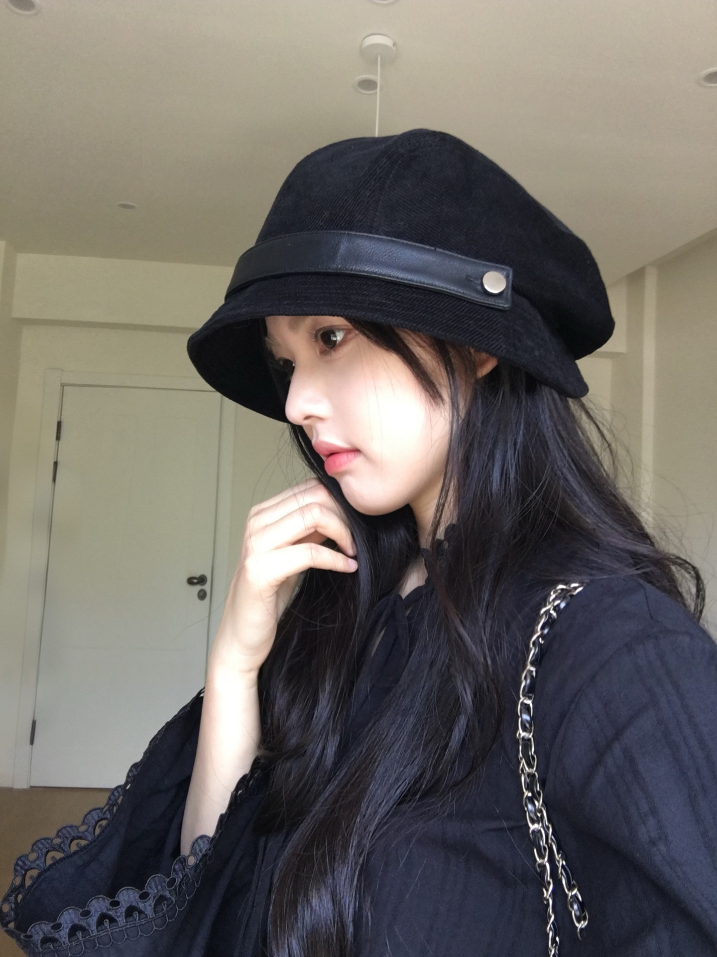 高品质灯芯绒渔夫帽子女秋冬季新款休闲百搭显脸小一帽多戴小礼帽详情14