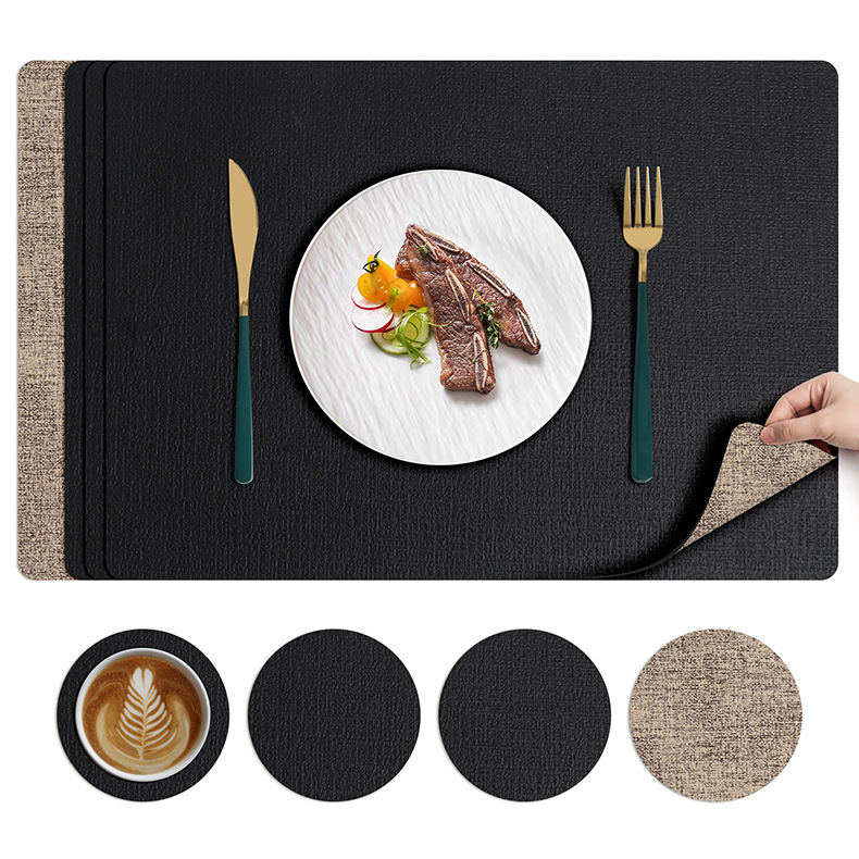 北欧ins风餐垫皮革桌垫防烫垫餐桌隔热垫碗垫高级感餐盘垫茶杯垫详情31