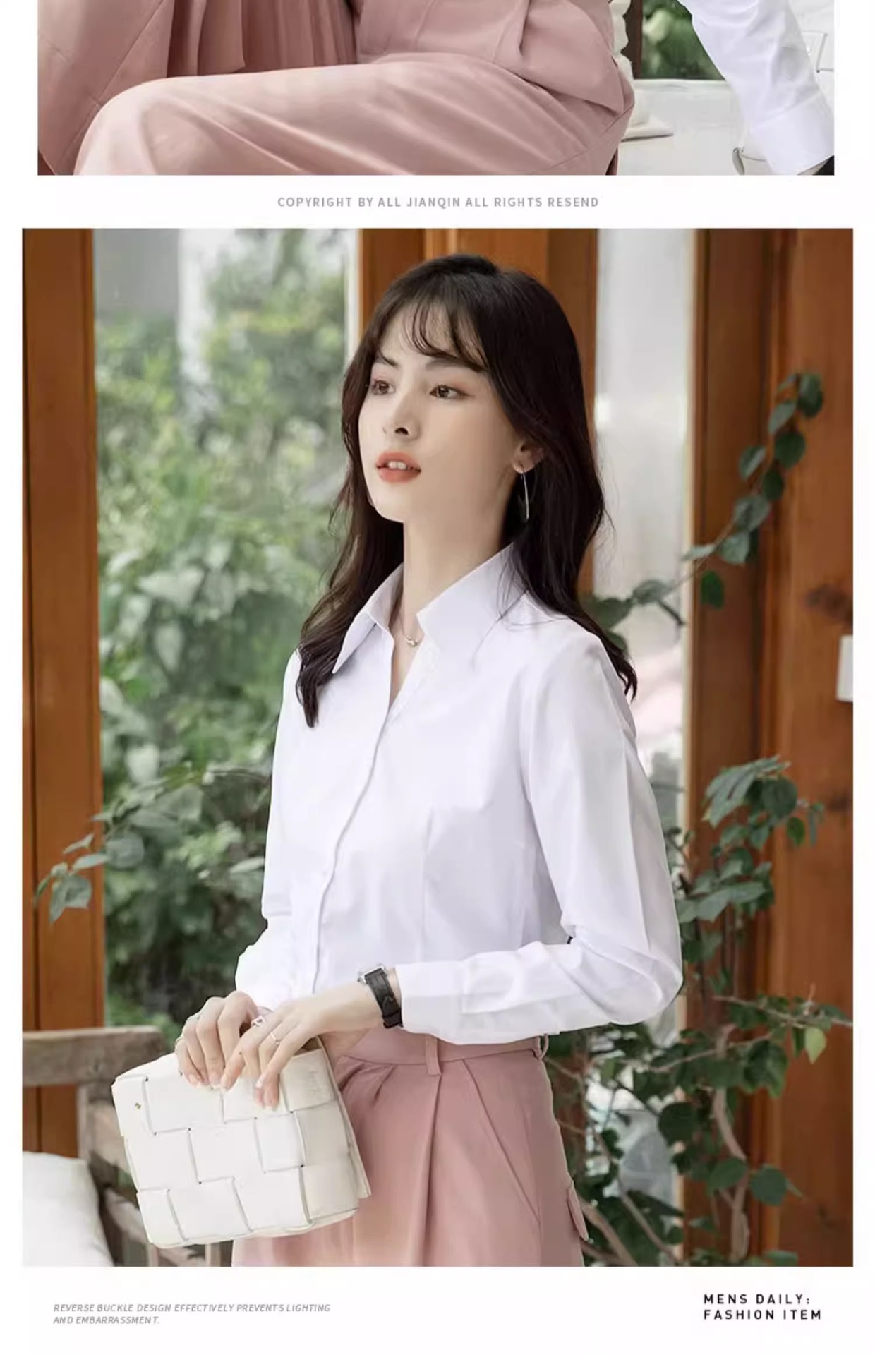 白衬衫女士长袖2024新款春秋内搭职业正装气质韩版短袖衬衣工作服详情18