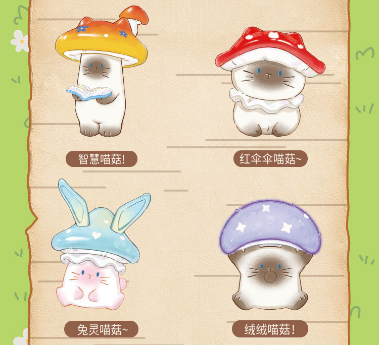 Cat PAI Fantasy Mushroom Series Blind Box DIY Decorative Resin Small Ornaments Cartoon Cute desktop ornaments pic 4