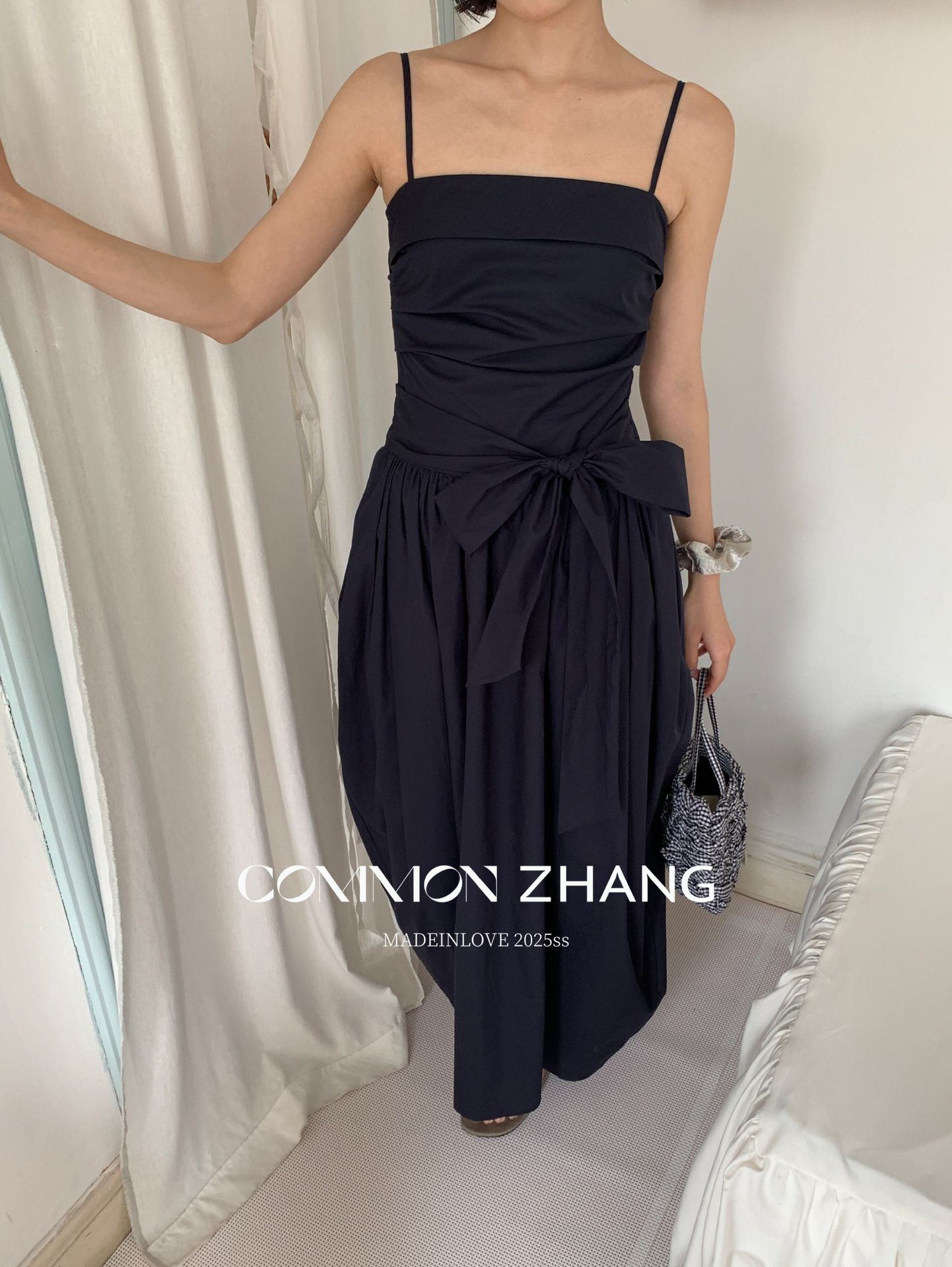 CZ ZHANG Summer Multi-color mint Mamba style lace-up waist-cinching and slimming halter flower bud dress for women B26925 pic 42