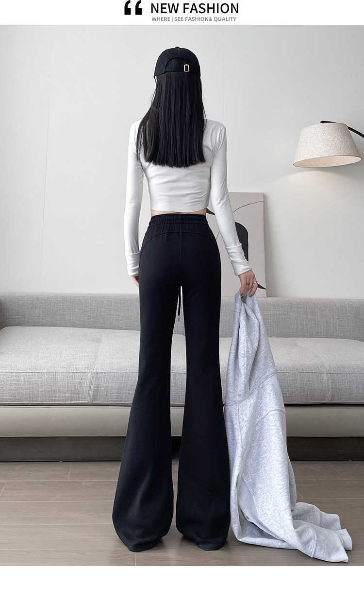 微喇运动裤女2025新款春秋季高腰显瘦喇叭卫裤休闲小个子马蹄裤详情24