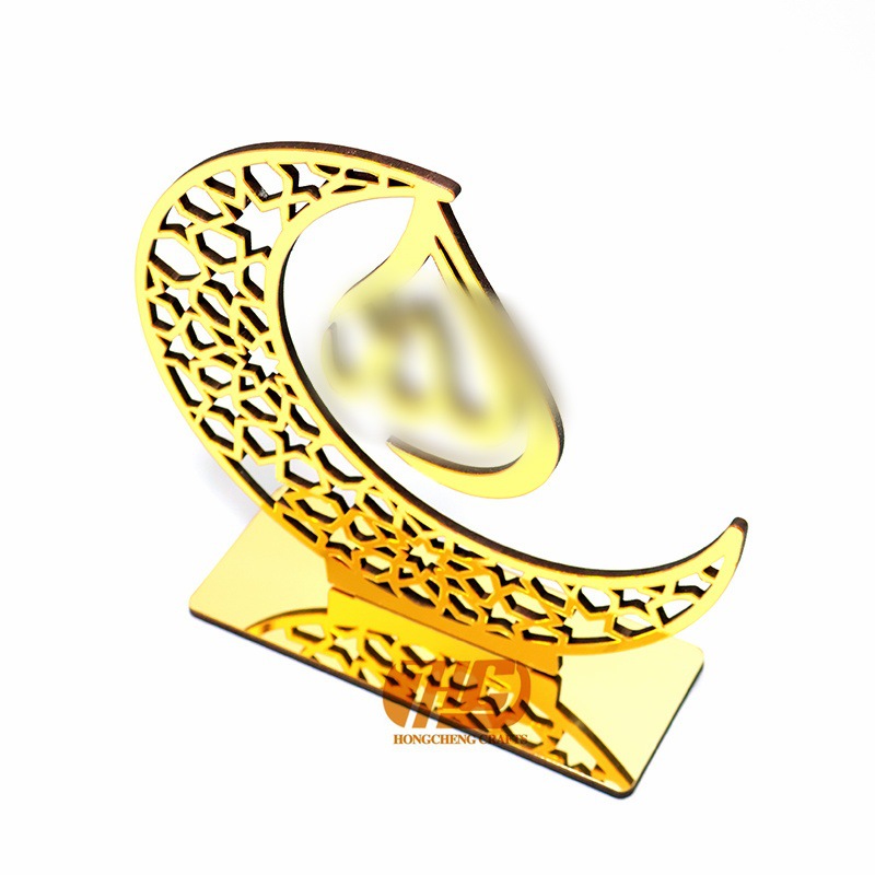 跨境月亮镂空亚克力镜面立体节日家居装饰桌面摆件摆台字母工艺品详情4