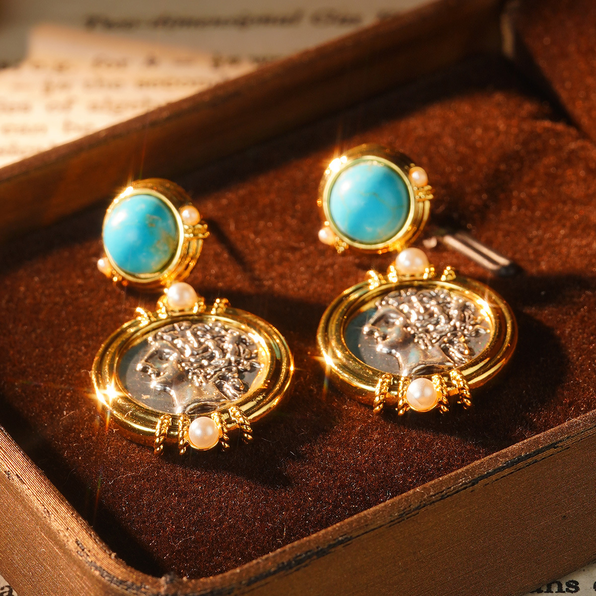 European and American retro fashion new stud earrings, trendy cross, vintage pearl natural stone earrings, elegant and personalized earrings pic 30