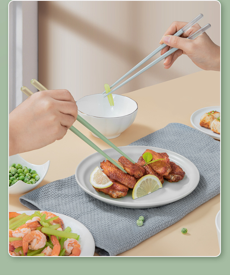 Kangbach chopsticks are high-temperature resistant, anti-slip, anti-mold and anti-yellowing for household use. One person, one chopstick, dedicated to a specific person. High-quality alloy chopsticks with high appearance standards pic 13