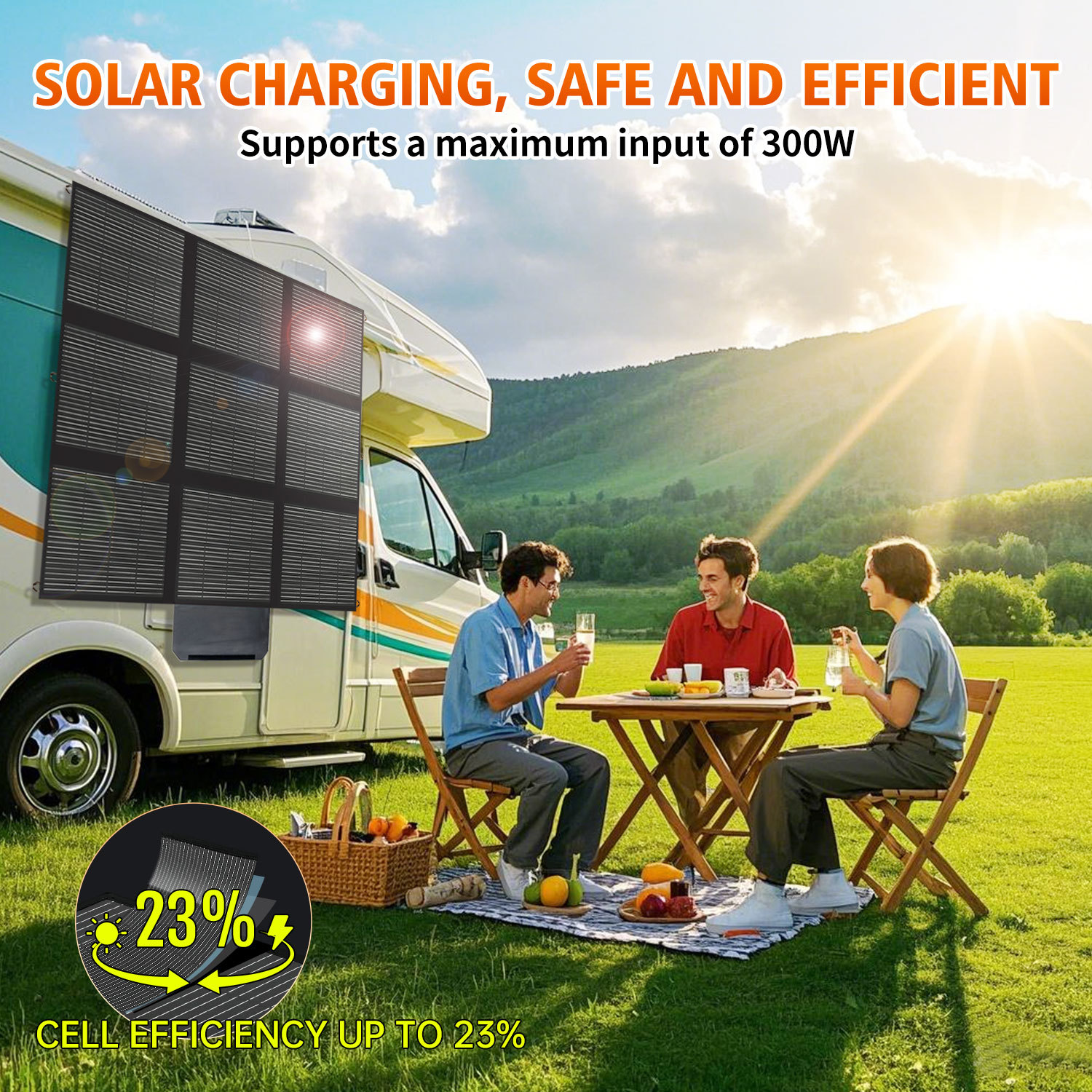 途阳300W地毯式太阳能折叠包单晶太阳能电池板户外便携应急充电详情8