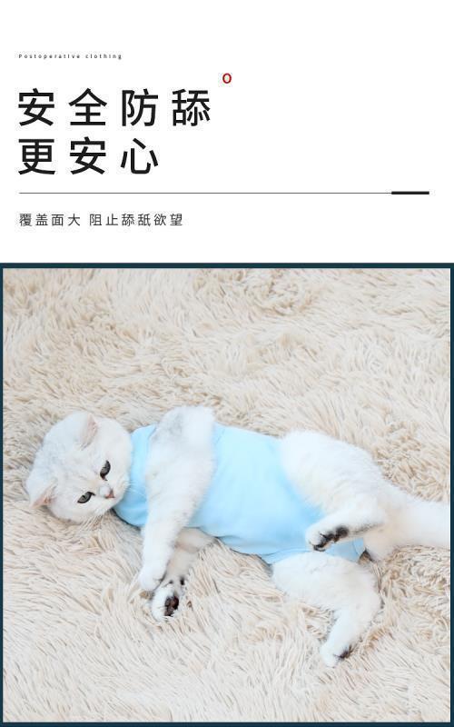 跨境亚马逊母猫透气绝育衣服断奶服猫术后防舔四季可用猫咪绝育服详情9