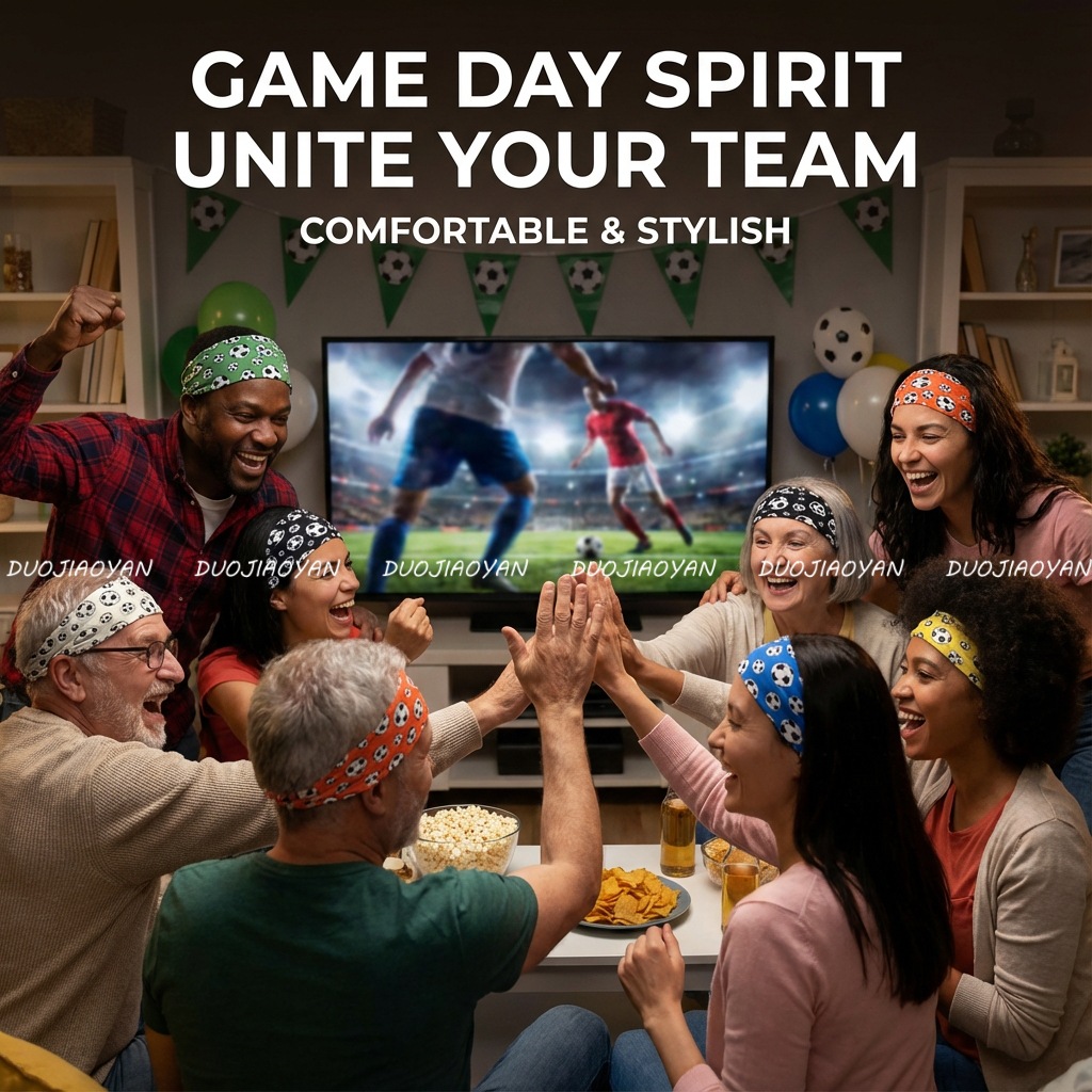 Cross-border best-selling football hair band, World Cup cheering headscarf, elastic sports hair band, unisex antiperspirant hair band pic 2