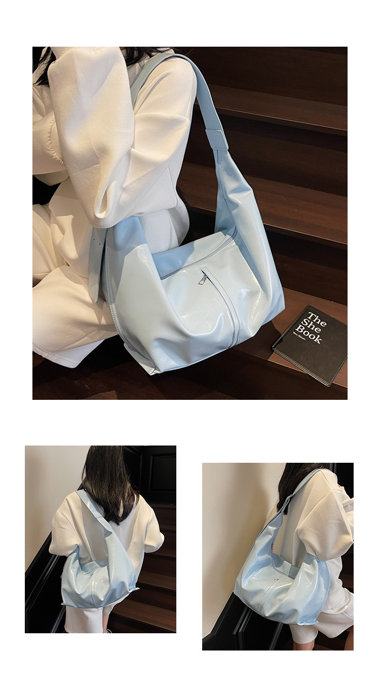 大容量腋下包女2025新款春夏季休闲百搭单肩斜挎包流行通勤饺子包详情23