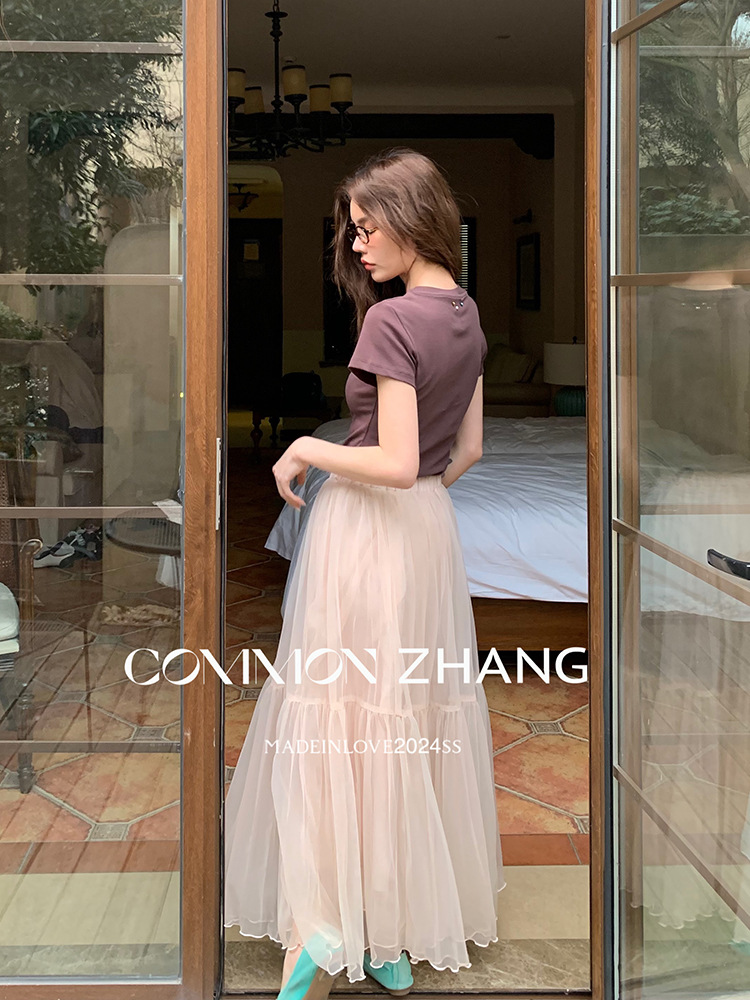 CZZHANG Summer Korean-style multi-color, niche, versatile and simple basic short-sleeved T-shirt for women A10099 pic 36