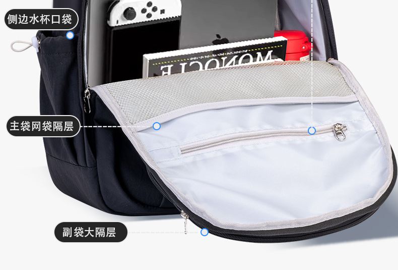 芝麻宝贝时尚双肩背包女学生小众初中女生高颜值大容量双肩包详情19