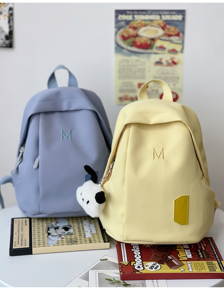 初中学生书包女生大容量简约小众双肩包高级感耐脏休闲原创背包潮详情5