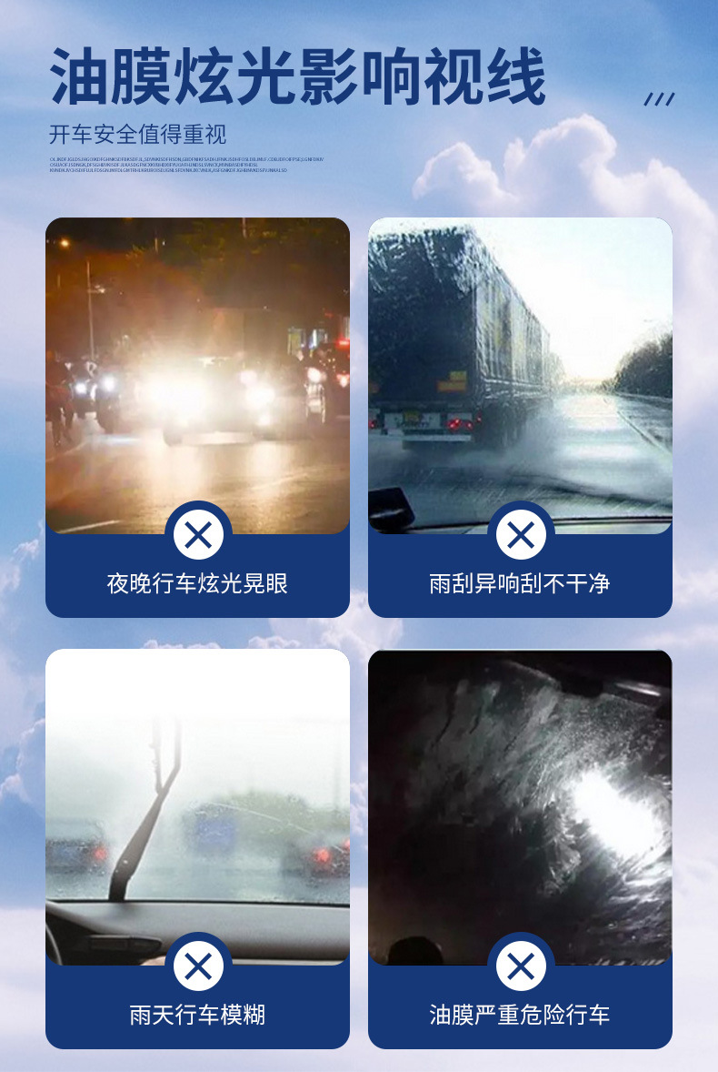 汽车玻璃油膜净前挡风玻璃油膜清洗剂污垢去除剂雨刷精美容养护剂详情3