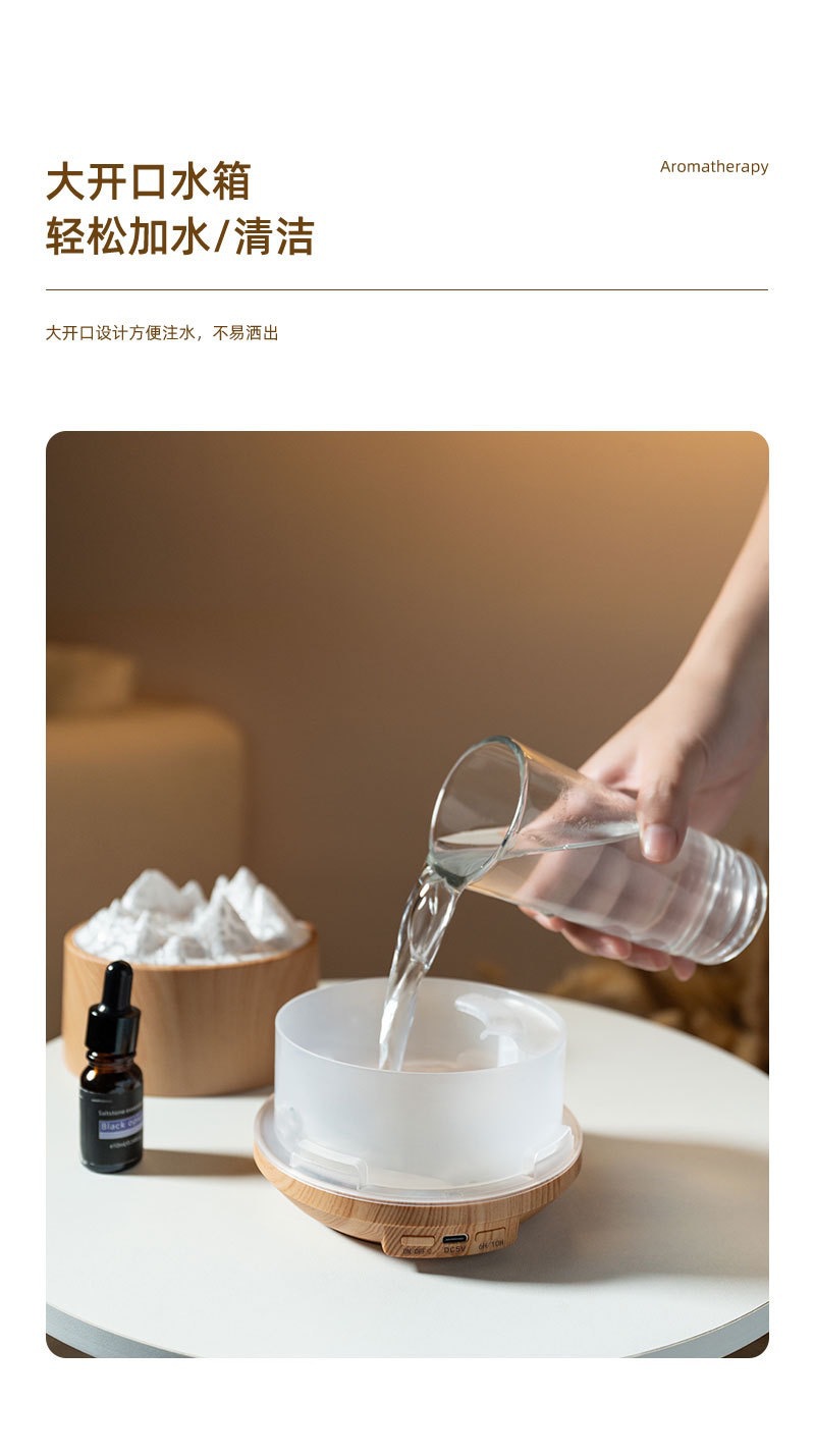 New small flame aroma diffuser, desktop silent air humidifier, super thick fog volume ambient light aroma diffuser wholesale pic 7