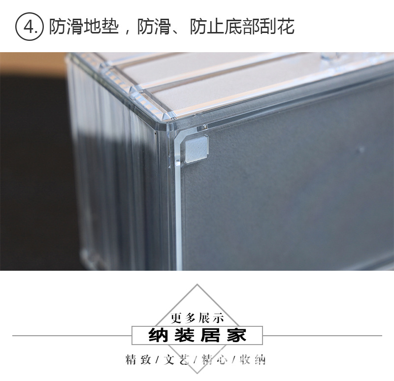 五抽90格多格亚克力绒布收纳盒首饰项链整理盒耳环戒指展示架绒布详情10