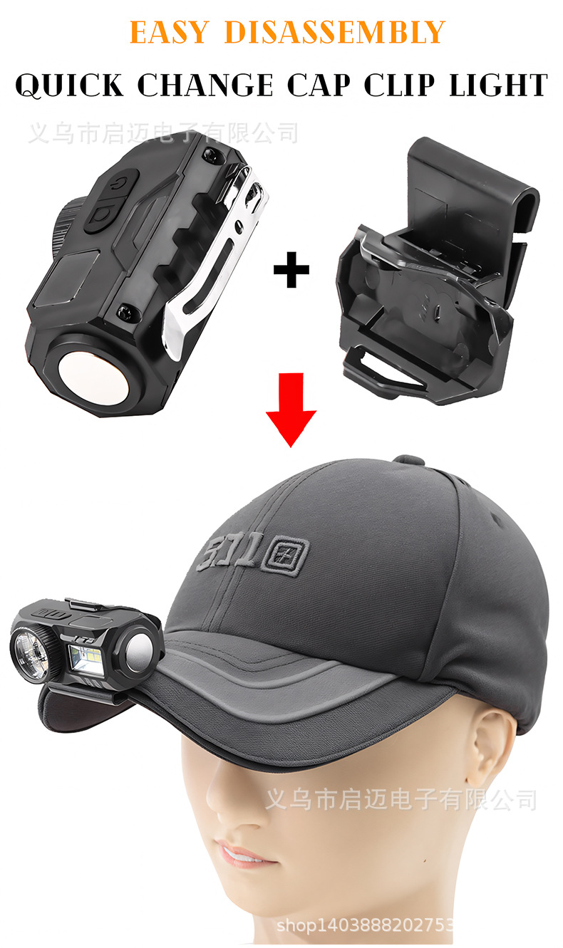 跨境新款多光源LED感应头灯头戴式跑步灯内置电池数显屏磁吸设计夜跑照明详情7