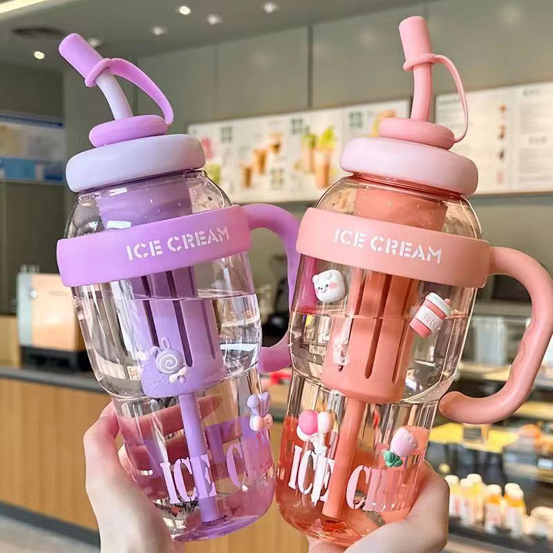夏季高颜值冰霸杯女生巨无霸水杯奶茶杯带吸管茶漏大容量塑料水壶详情3