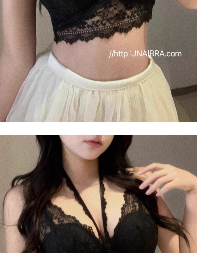 龙心蕾丝挂脖内衣女小胸聚拢纯欲法式性感叠穿吊带内搭胸衣文胸罩详情19