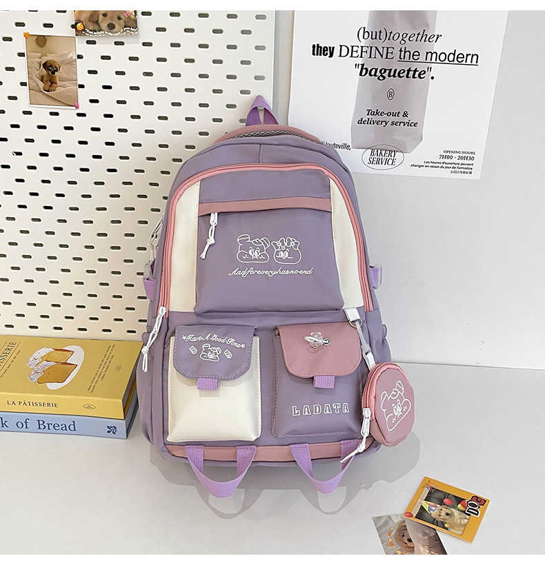 Japanese and Korean casual backpacks, forest-style schoolbags, multi-pocket schoolbags for primary school students, large capacity for cross-border travel for junior and senior high school students pic 38