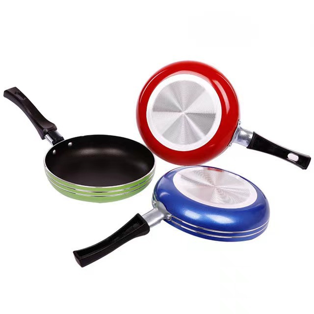 迷你塑料柄铝平底煎蛋锅 加厚不粘锅平底煎锅煎蛋煎牛排铝煎锅详情5