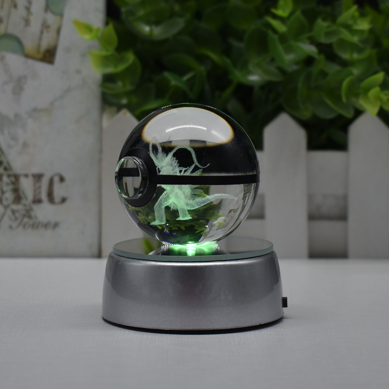 外贸Pokemon精灵宝贝Koraidon故勒顿K9水晶球UFO3D小夜灯多彩底座详情30