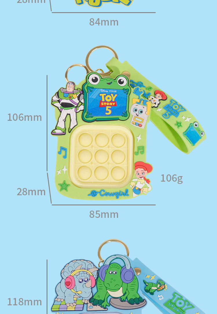 Disney genuino general presione para la música puede girar puzzle descompresión juguete bolsa de escuela colgante llavero pic 11