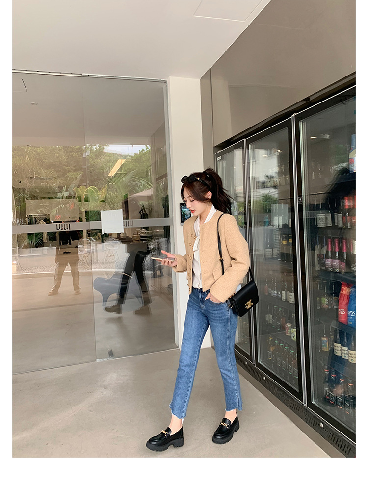 全牛皮~真皮小皮鞋女英伦风乐福鞋2023年新款圆头厚底日常JK单鞋详情42