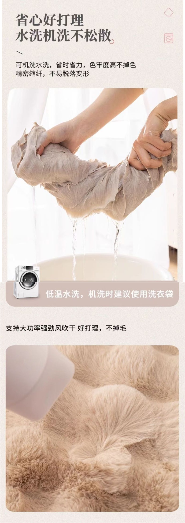 仿兔毛绒抱枕阳台北欧风抱枕套靠枕沙发客厅高级感靠背飘窗靠垫厂详情4