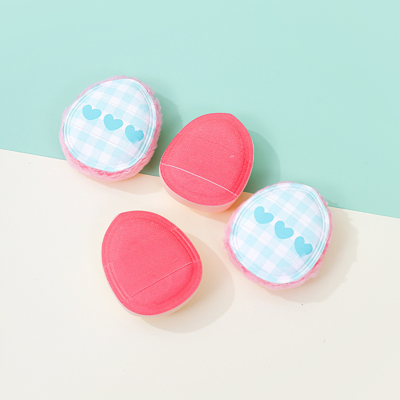 工厂定制棉花糖手指粉扑聚氨酯干湿两用拇指形植绒散粉气垫不吃粉详情7