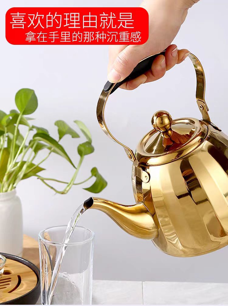 饭店用加厚不锈钢茶壶泡茶壶提把水壶酒店餐厅用大茶壶户外烧水壶详情6