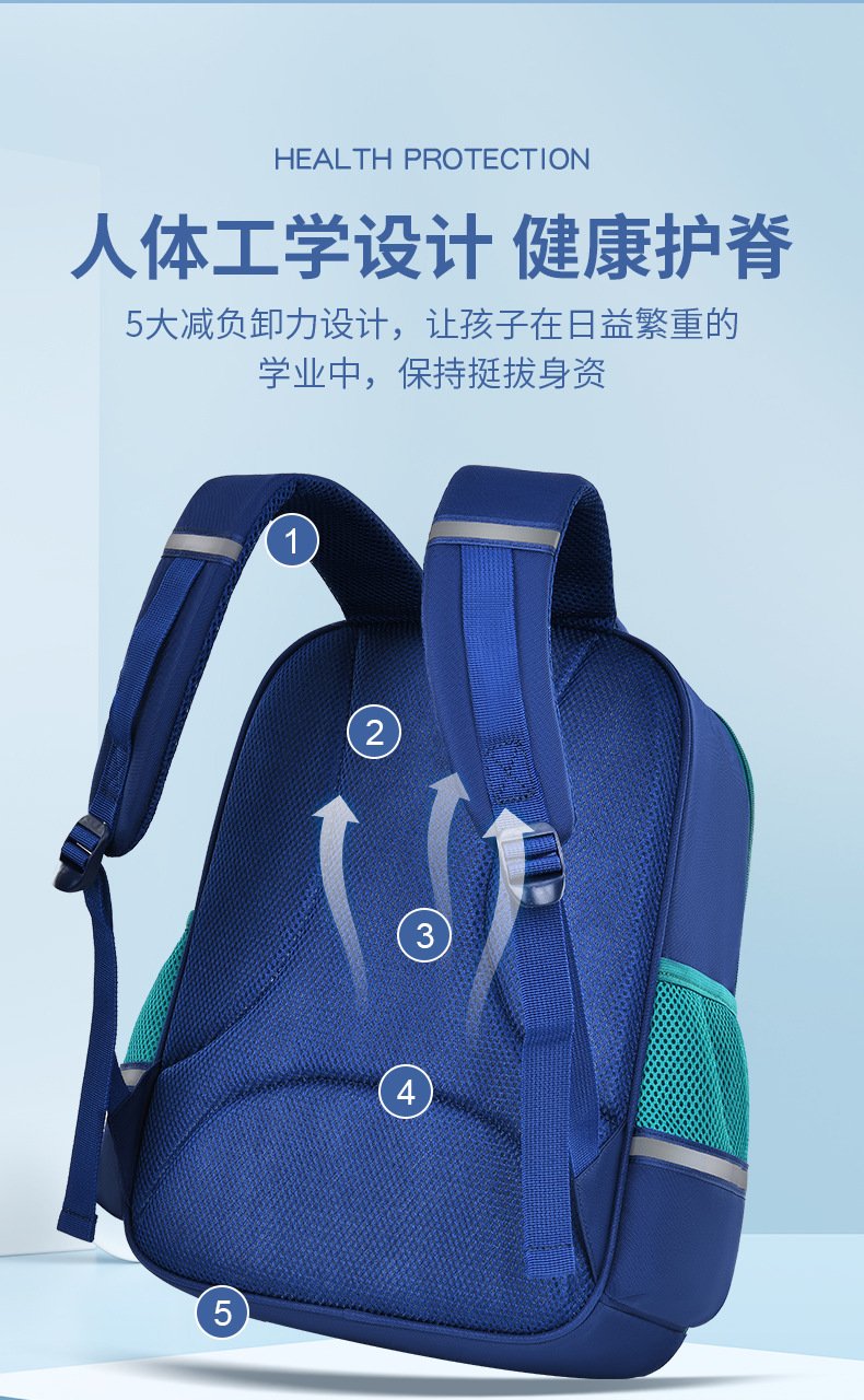 定制logo书包小学生儿童双肩包印字印logo图案订做护脊减负男孩女详情13