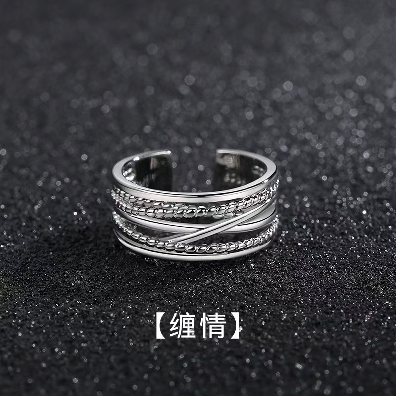 嘻哈食指男士戒指单身戒复古百搭开口指环ins风潮戒指男可调节详情34