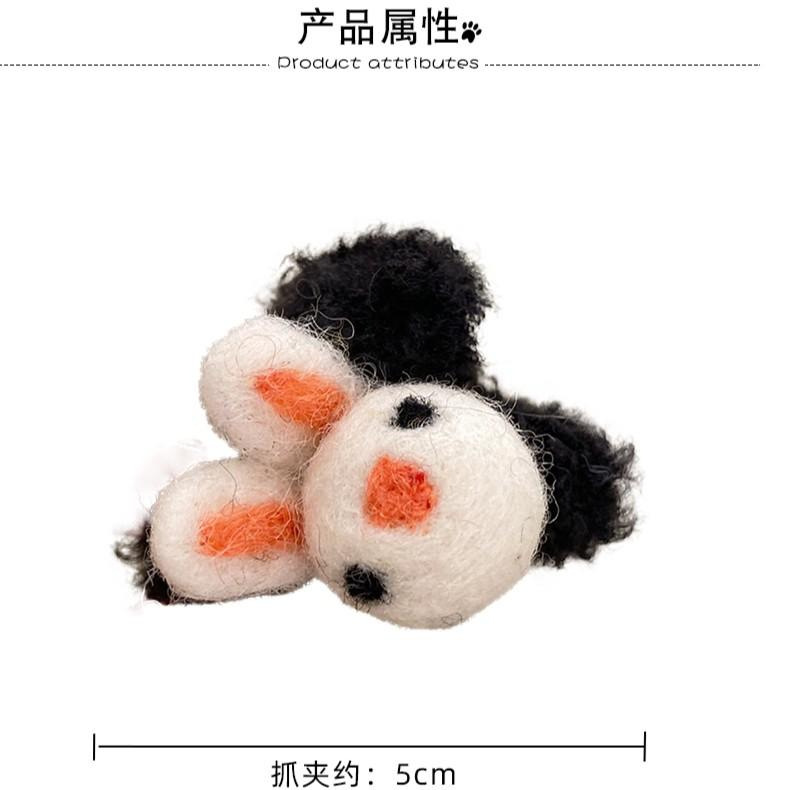 北欧冬日小公主~可爱秋冬毛毡夹子头饰发夹女小抓夹后脑勺鲨鱼夹详情4
