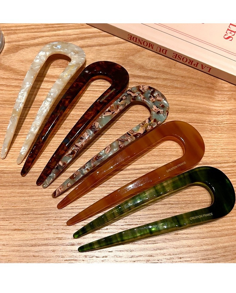U-shaped hairpin, a high-end female style, a new Chinese-style updo hairpin, a simple and modern daily fixed hairpin pic 7