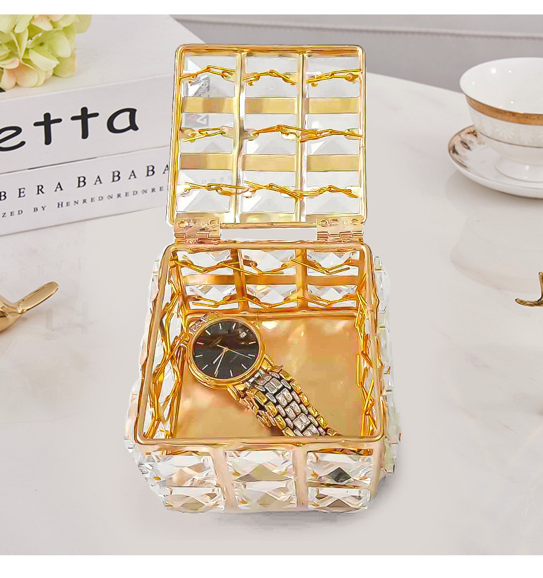 European-style luxurious retro jewelry box, jewelry stud storage box, scene arrangement props pic 3